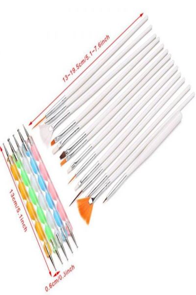 20-Piece Nail Art Set Black/Silver/Orange - Image 1