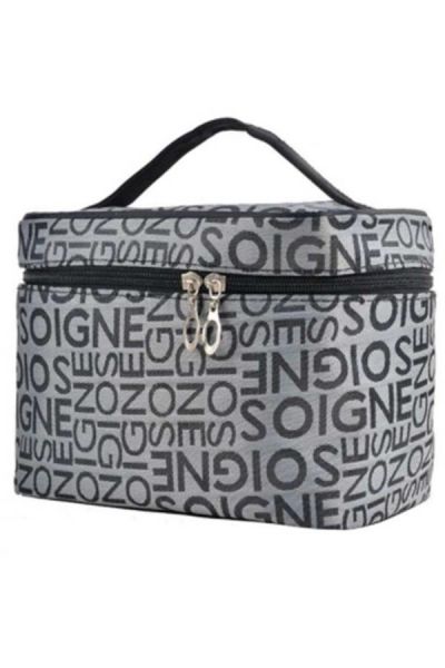 Waterproof Cosmetic Bag Grey/Black - Image 1