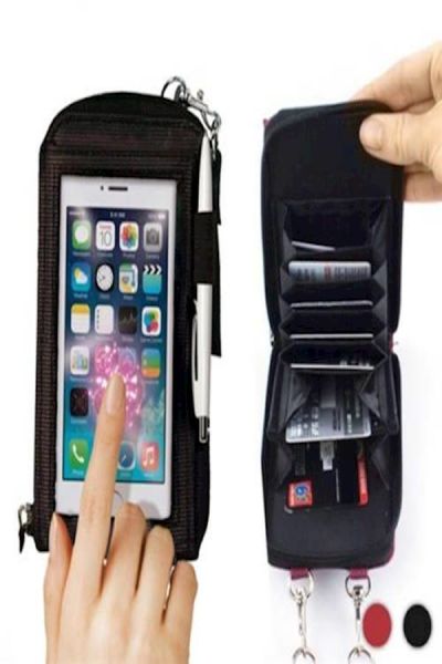 Wallet Case Cover With Card Holder For Smartphones Black - Image 1