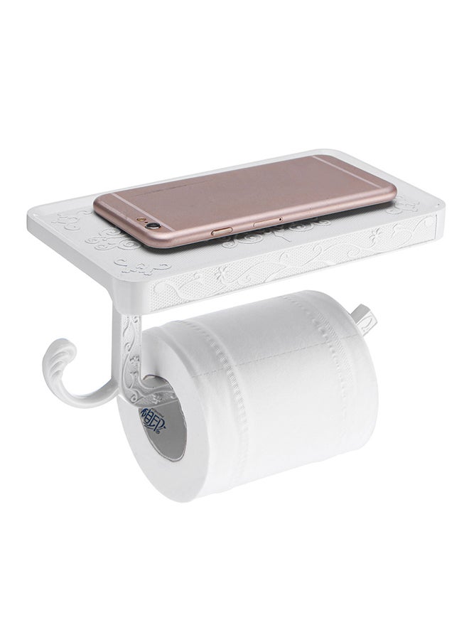 Generic Wall Mounted Toilet Roll Tissue Holder Stand White 0.3kg 