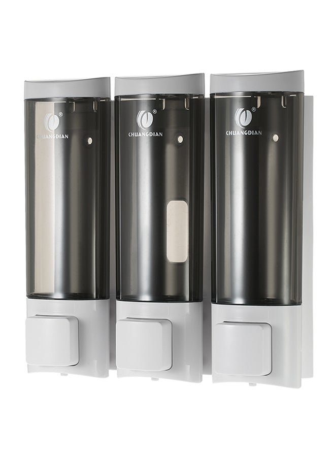 CHUANGDIAN 3 Piece Manual Soap Dispensers With Double Sided Foam Tape 200 ML Grey 0.646kg