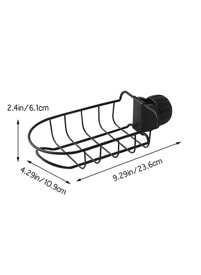حامل من الستانلس ستيل يثبت بجانب صنبور الحوض لإسفنجة التنظيف أسود - Image 2
