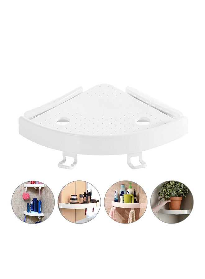 Corner Storage Holder Shelves White 33x22x40.3cm - Image 2