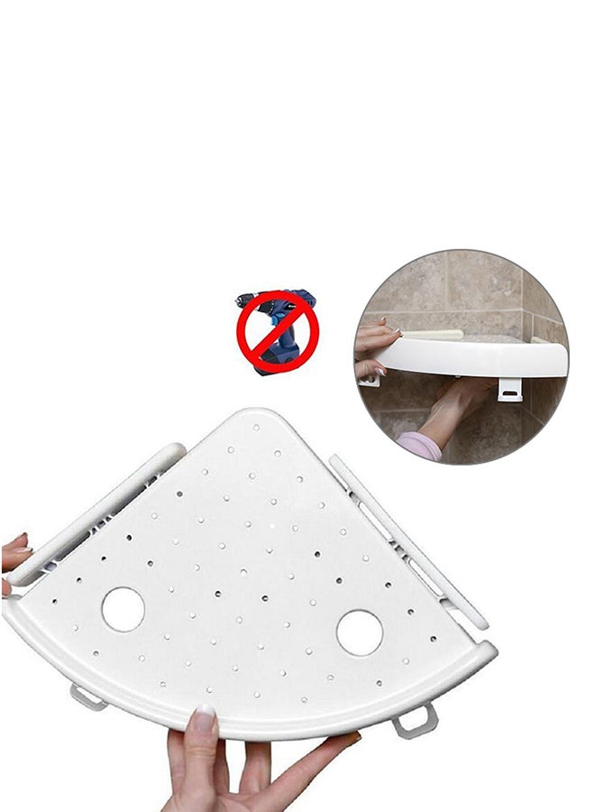 Corner Storage Holder Shelves White 33x22x40.3cm - Image 4