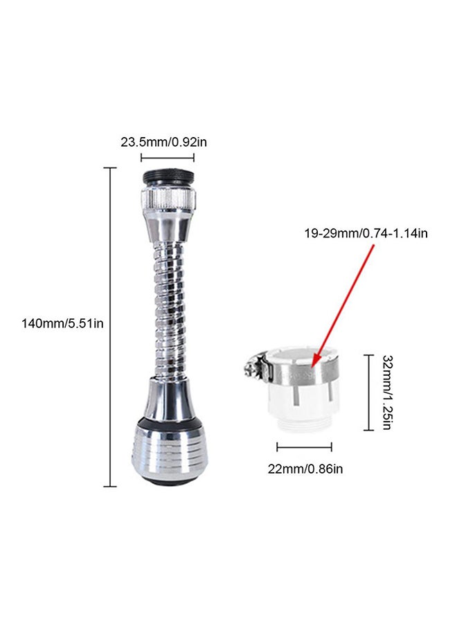 360 Rotate Swivel Water Saving Tap Aerator Silver  - Image 4