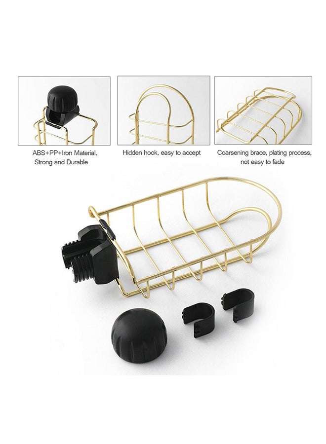 حامل من الستانلس ستيل يثبت بجانب صنبور الحوض لإسفنجة التنظيف أسود - Image 3