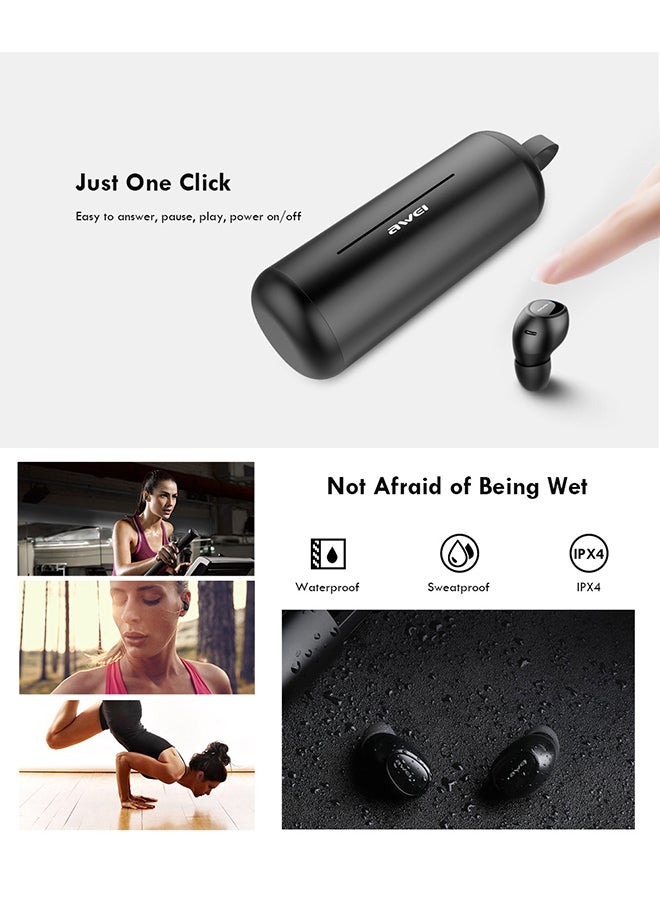 Awei Wireless In-Ear Earbuds Black - Image 3