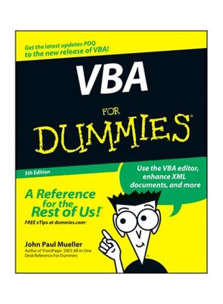 VBA For Dummies Paperback English by John Paul Mueller - 10-Jan-07 - v1560151455/N26575710A_1