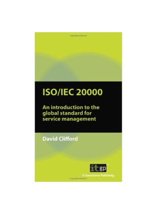 IS/IEC20000: An Introduction To The Global Standard For Service Management Paperback English by David Clifford - 19-Apr-10 - v1560151574/N26575733A_1