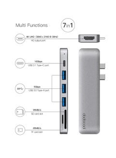 dodocool 7-In-1 Multiport Hub Grey  - Image 2