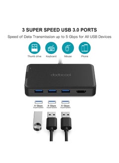 dodocool 7-In-1 Multiport Hub Black  - Image 3