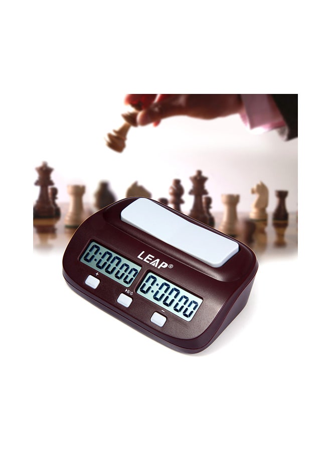 Digital Chess Clock I-Go Count Up Down Timer for Game Competition Red Wine 60x60x5centimeter - Image 2