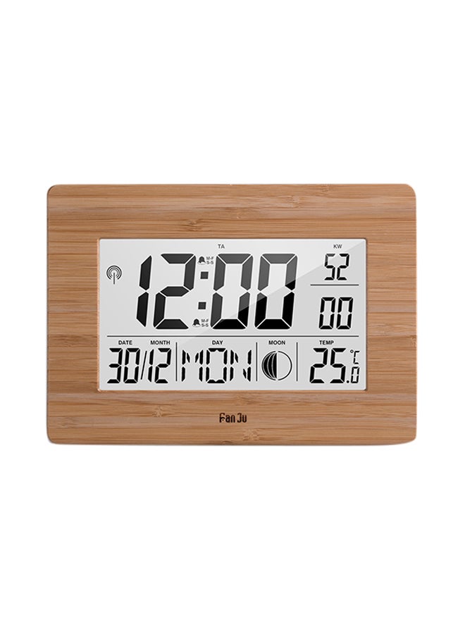 Big Screen Digital With Dual Alarm Indoor Temperature Moon Phase Calendar Clock Beige 70x70x4cm  - Image 1