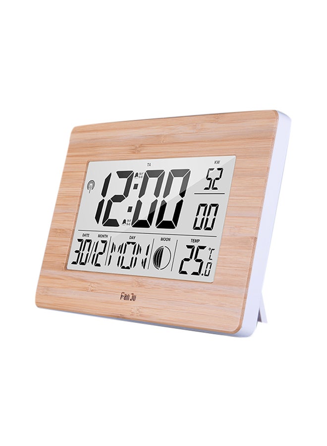 Big Screen Digital With Dual Alarm Indoor Temperature Moon Phase Calendar Clock Beige 70x70x4cm  - Image 2