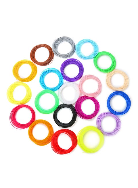 20-Piece 3D Printer Pen Filament Set Multicolour