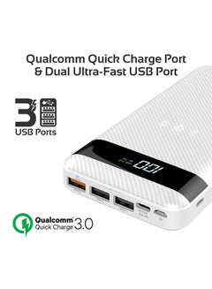 PROMATE 20000 mAh Qi Wireless Charging with 20Watt PD & QC 3.0 White  - Image 4