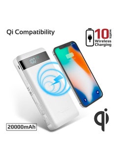 PROMATE 20000 mAh Qi Wireless Charging with 20Watt PD & QC 3.0 White  - Image 3