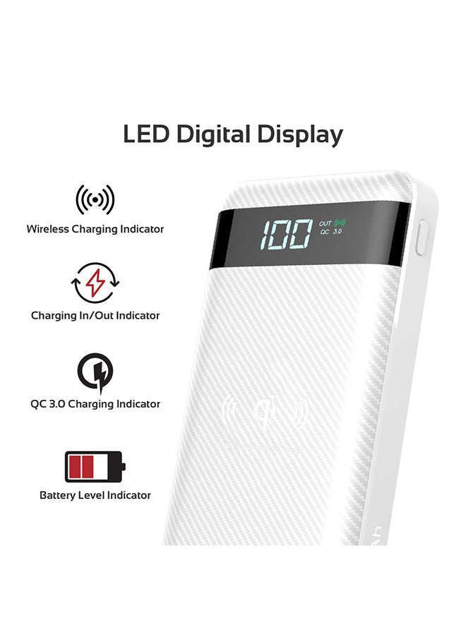 PROMATE - 20000 mAh Qi Wireless Charging with 20Watt PD & QC 3.0 White - Image 1