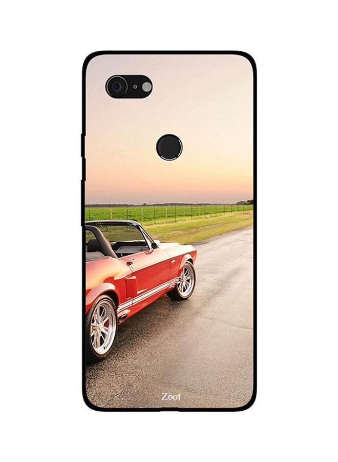 Skin Case Cover -for Google Pixel 3 Red Open Top Car Red Open Top Car
