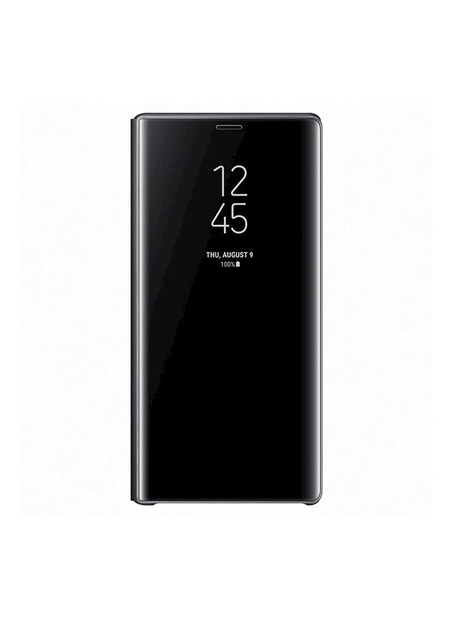 غطاء حماية واقٍ قلّاب ذكي عاكس من الجلد مزوّد بنافذة وحامل لهاتف سامسونج جالاكسي نوت 9 أسود