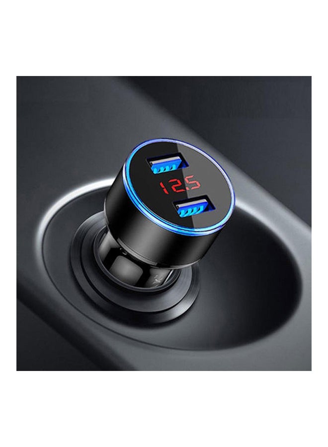 Dual USB Car Mobile Charger Black  - Image 2