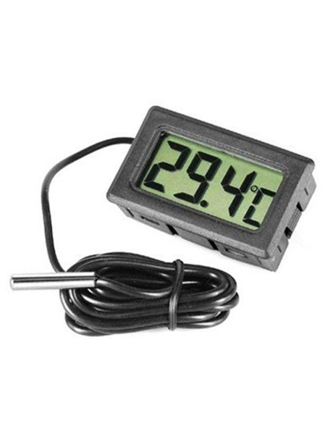 ثيرمومتر رقمي مزود بإضاءة LCD مثالي لحوض السمك أسود
