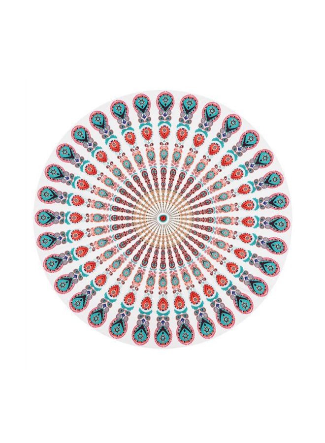 Printed Round Beach Towel Multicolour 130 x 175cm - Image 1