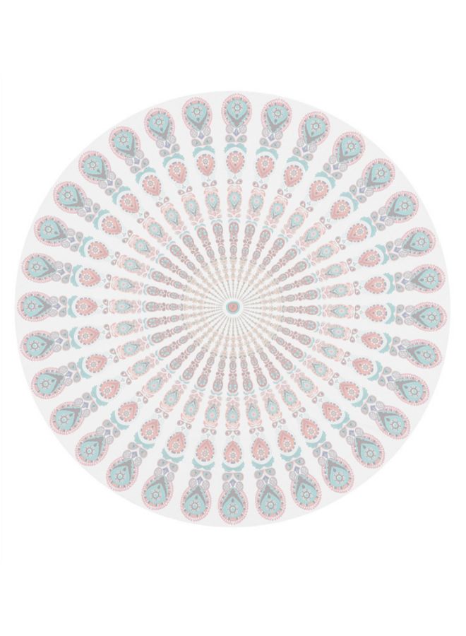 Printed Round Beach Towel Multicolour 130 x 175cm - Image 3