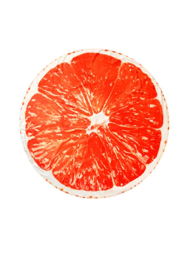 Printed Round Beach Towel Orange 130 x 175cm - Image 1