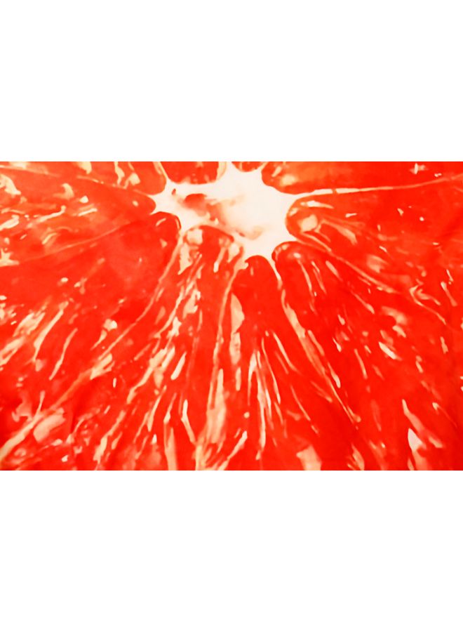 Printed Round Beach Towel Orange 130 x 175cm - Image 4