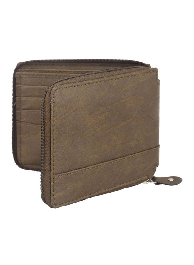 RAG&SAK - Zipper Bifold Leather Wallet Brown - Image 1