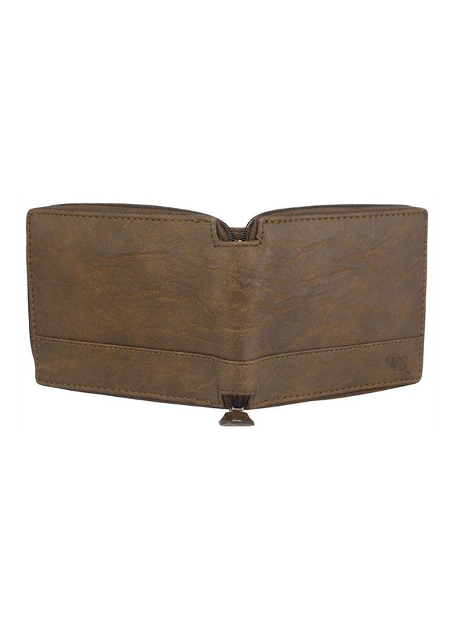 RAG&SAK - Zipper Bifold Leather Wallet Brown - Image 1