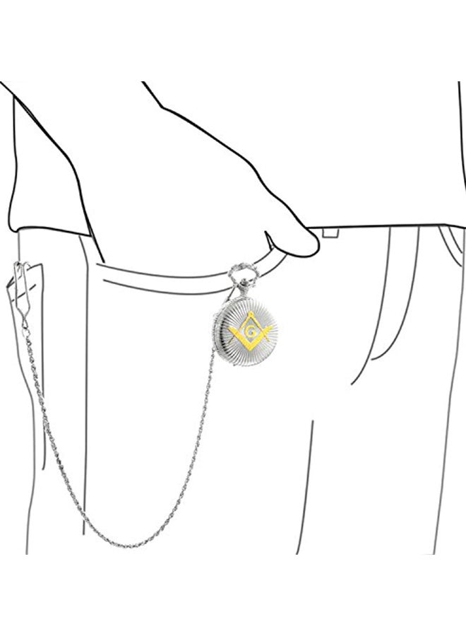 بلينج جولري ساعة جيب كوارتز بعقارب مع سلسلة طراز WFW-L296 unisex - Image 4