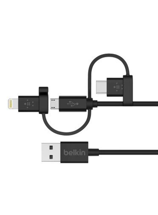بيلكين كابل شامل مزود بموصلات مايكرو USB-C وUSB أسود - Image 2