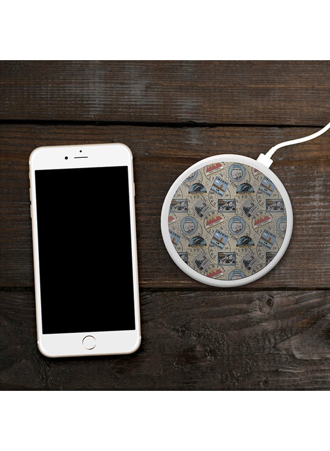 Wackylicious - Linda Wood Stickers On Map Wireless Charger White - Image 1
