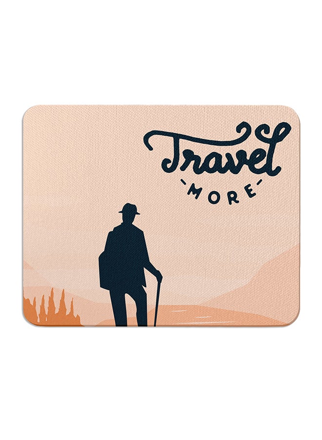 واكيليشيس لوحة ماوس تعبر عن السفر: بطبعة عبارة "Travel more" متعدد الألوان