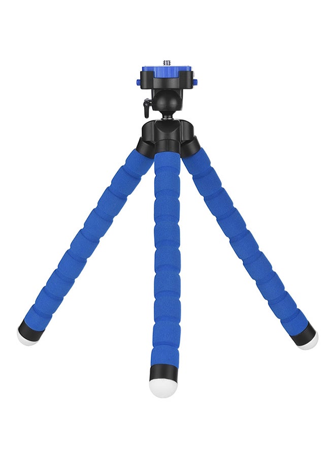 Generic Flexible Mini Tripod Octopus Stand With Smartphone Clip Blue 