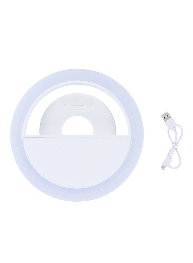 Mini Clip-On Fill LED Selfie Ring Light Lamp White