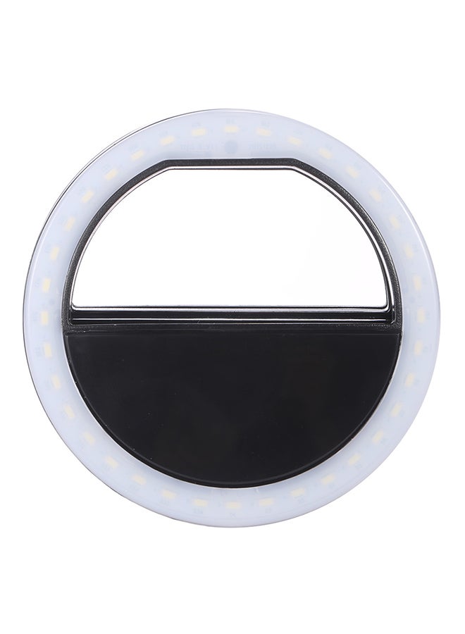 Mini Clip-On Fill LED Selfie Ring Light Lamp Black