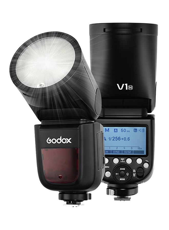 Godox V1N Professional Camera Flash Speedlite Speedlight Round Head Wireless 2.4G Fresnel Zoom for Nikon D5300 D750 D850 D7100 Z7Cameras Camcorder for Wedding Portrait Studio Photography - v1560235787/N26370495A_1