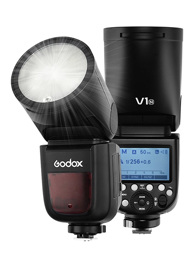 Godox Godox V1N Professional Camera Flash Speedlite Speedlight Round Head Wireless 2.4G Fresnel Zoom for Nikon D5300 D750 D850 D7100 Z7Cameras Camcorder for Wedding Portrait Studio Photography  - Image 1