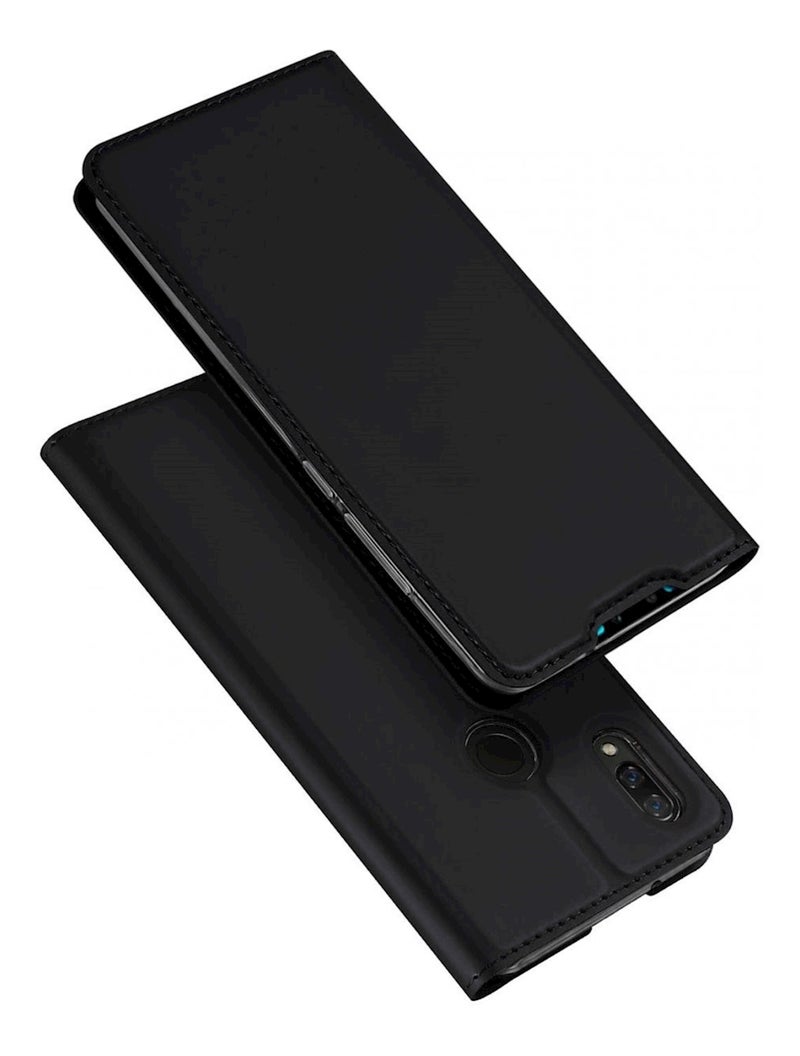 DUX DUCIS Huawei P Smart 2019 Leather Case Simple Flip Phone Shell With Card Holder Anti Fall Protective Sleeve Cover Black - Image 1