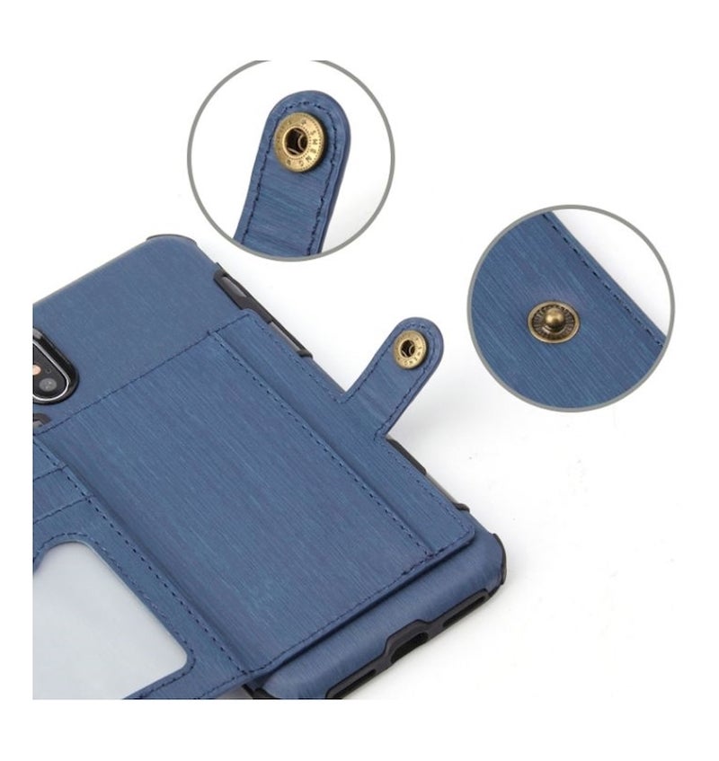 Protective Wallet Card Case Cover For  Apple iPhone Xs Max Blue  - Image 2