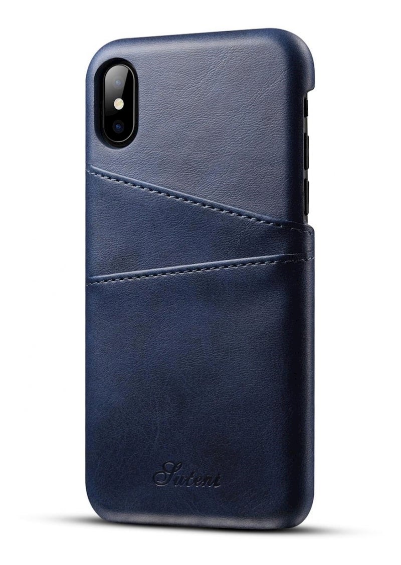 Suteni Protective Wallet Card Case Cover For Apple iPhone Xs Max Blue  - Image 1