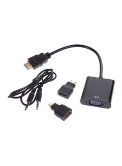 Micro HDMI/Mini HDMI/HDMI To VGA Converter With Audio/Video Cable Black