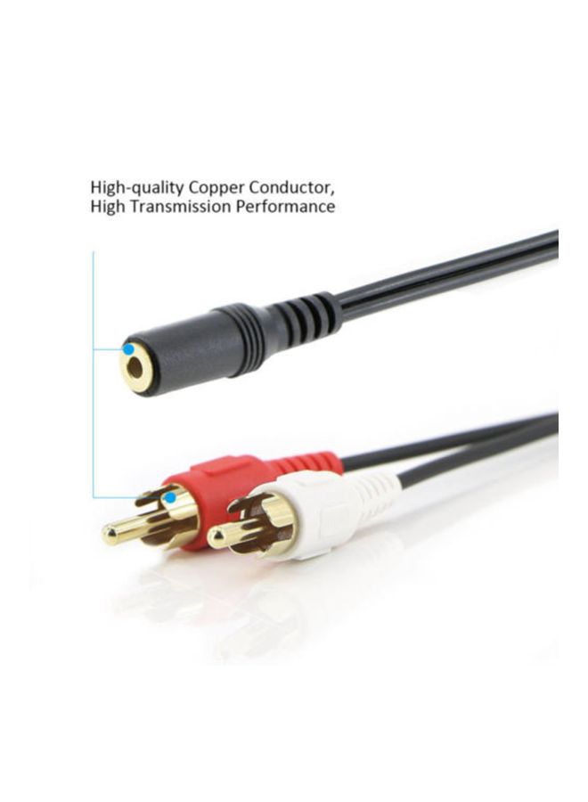 2-RCA Male To Female Jack Aux Stereo Audio Cable Adapter Converter Black - Image 5