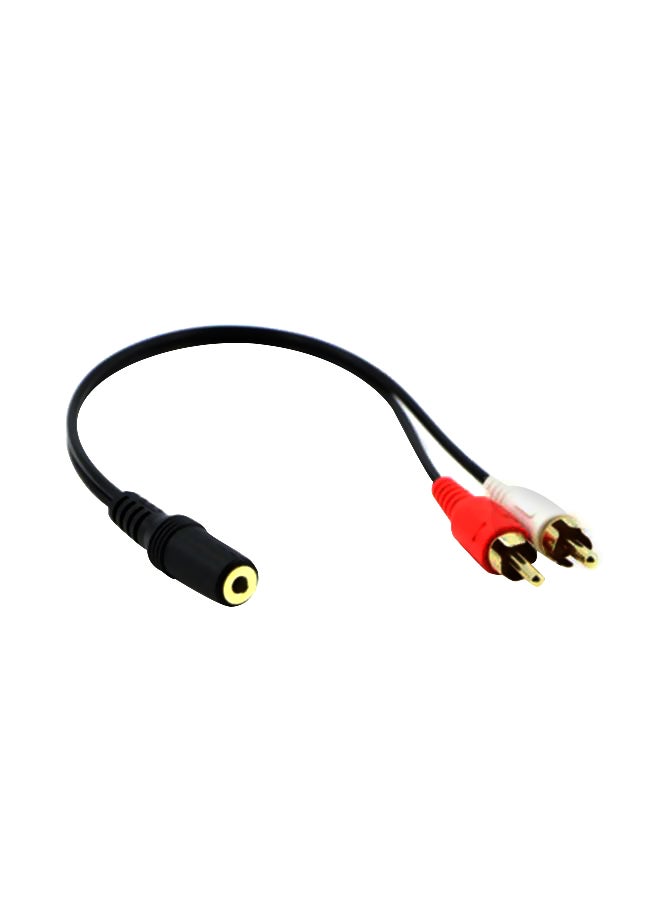 2-RCA Male To Female Jack Aux Stereo Audio Cable Adapter Converter Black - Image 1