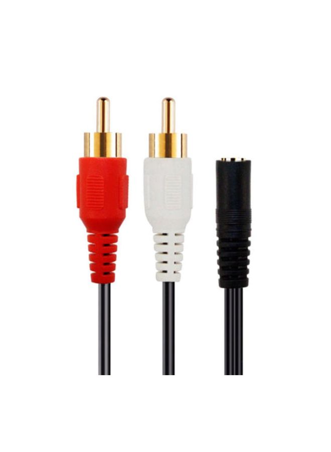 2-RCA Male To Female Jack Aux Stereo Audio Cable Adapter Converter Black - Image 4