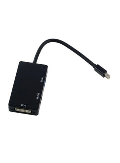 محول 3 في 1 من منفذ ميني DP إلى DVI VGA HDMI HDTV لجهاز مايكروسوفت سرفيس برو 3 2 1 أسود