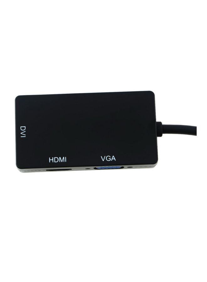 ماركة غير محددة - محول 3 في 1 من منفذ ميني DP إلى DVI VGA HDMI HDTV لجهاز مايكروسوفت سرفيس برو 3 2 1 أسود - Image 1